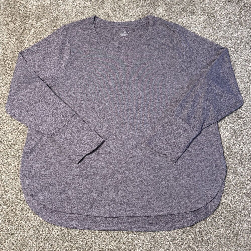 Athleta Uptempo Top 2X Plus Size Purple Polyester Spandex Shirt Athleisure